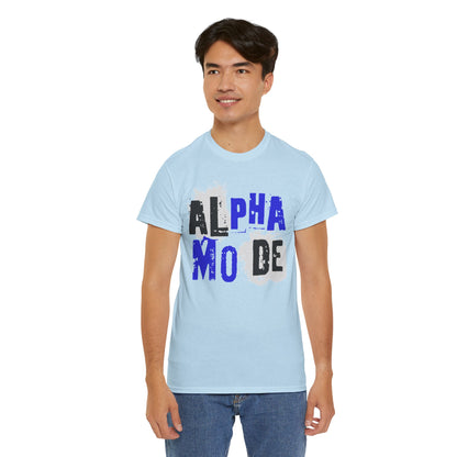 Alpha Mode Unisex Heavy Cotton Tee, Casual Streetwear Shirt, Perfect for Alpha Male Gifts, Trendy Graphic Tee, Everyday Comfort Wear