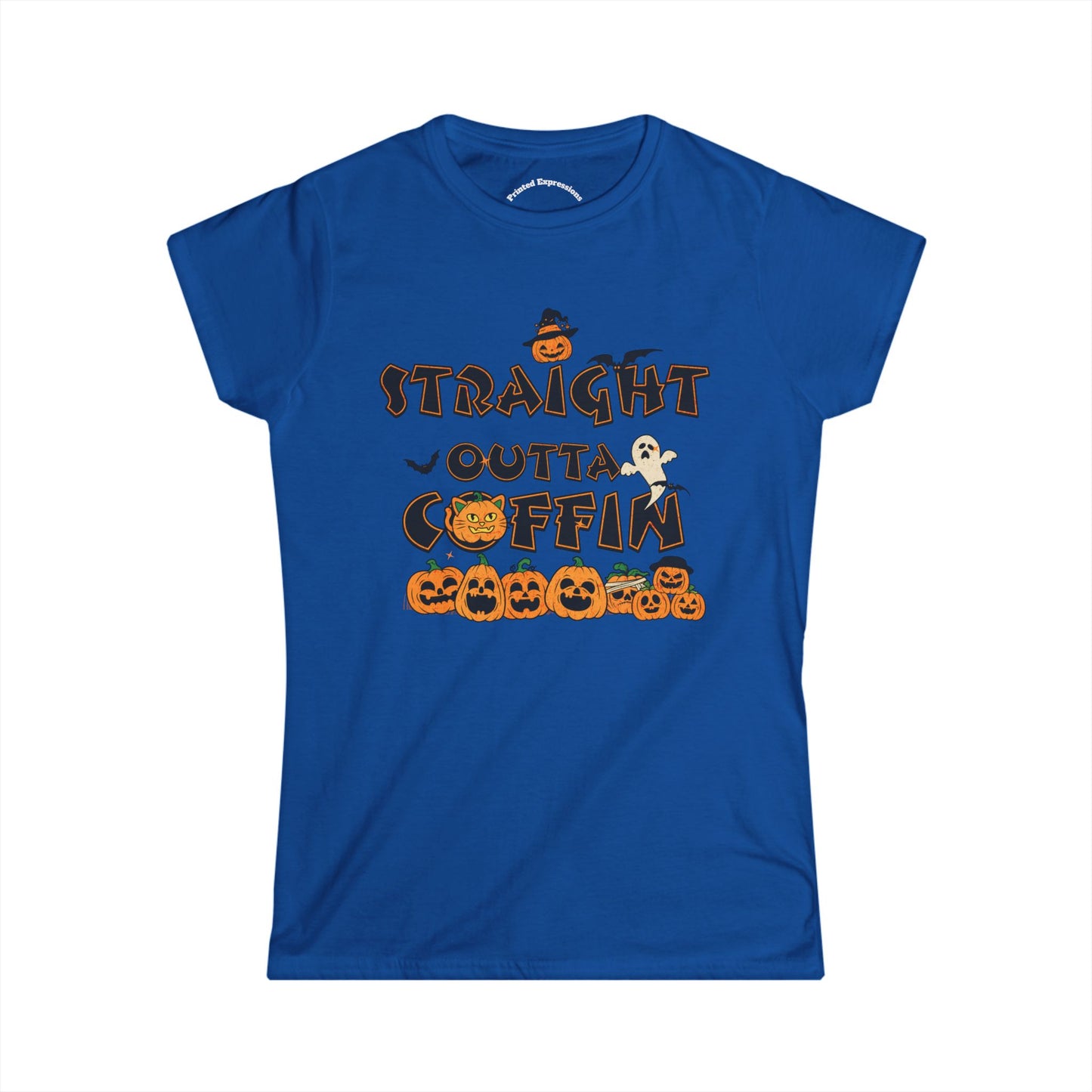 Halloween Graphic Tee, Straight Outta Coffin Shirt, Women's Casual Shirt, Fall Fashion, Spooky Season Outfit