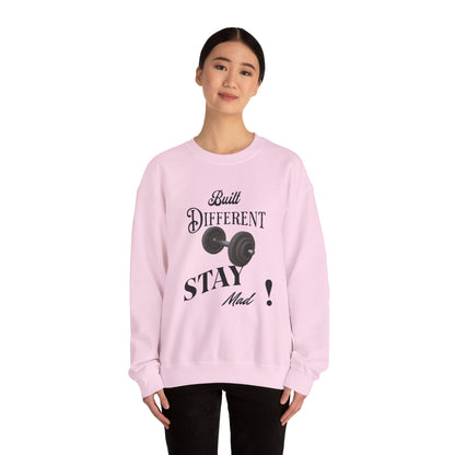 Built Different Crewneck Sweatshirt - Perfect for Fitness Enthusiasts, Gym Wear, Casual Style, Gift for Him/Her, Motivation Apparel