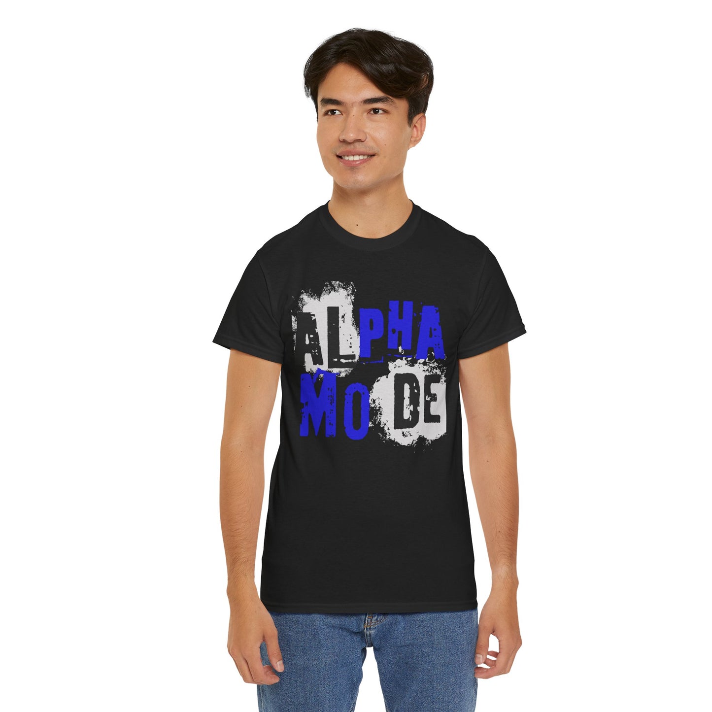 Alpha Mode Unisex Heavy Cotton Tee, Casual Streetwear Shirt, Perfect for Alpha Male Gifts, Trendy Graphic Tee, Everyday Comfort Wear