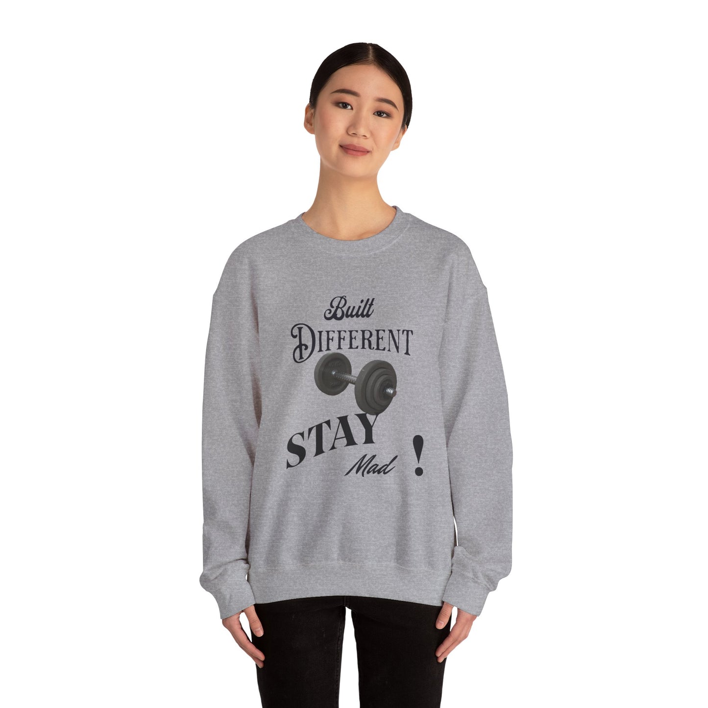 Built Different Crewneck Sweatshirt - Perfect for Fitness Enthusiasts, Gym Wear, Casual Style, Gift for Him/Her, Motivation Apparel