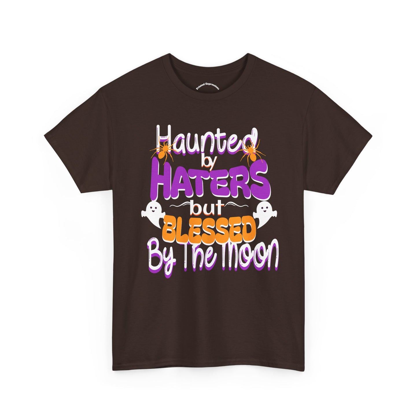 Haunted by Haters Unisex Heavy Cotton Tee - Fun Halloween Shirt, Spooky Gift, Casual Everyday Wear, Autumn Vibes, Unique Tee