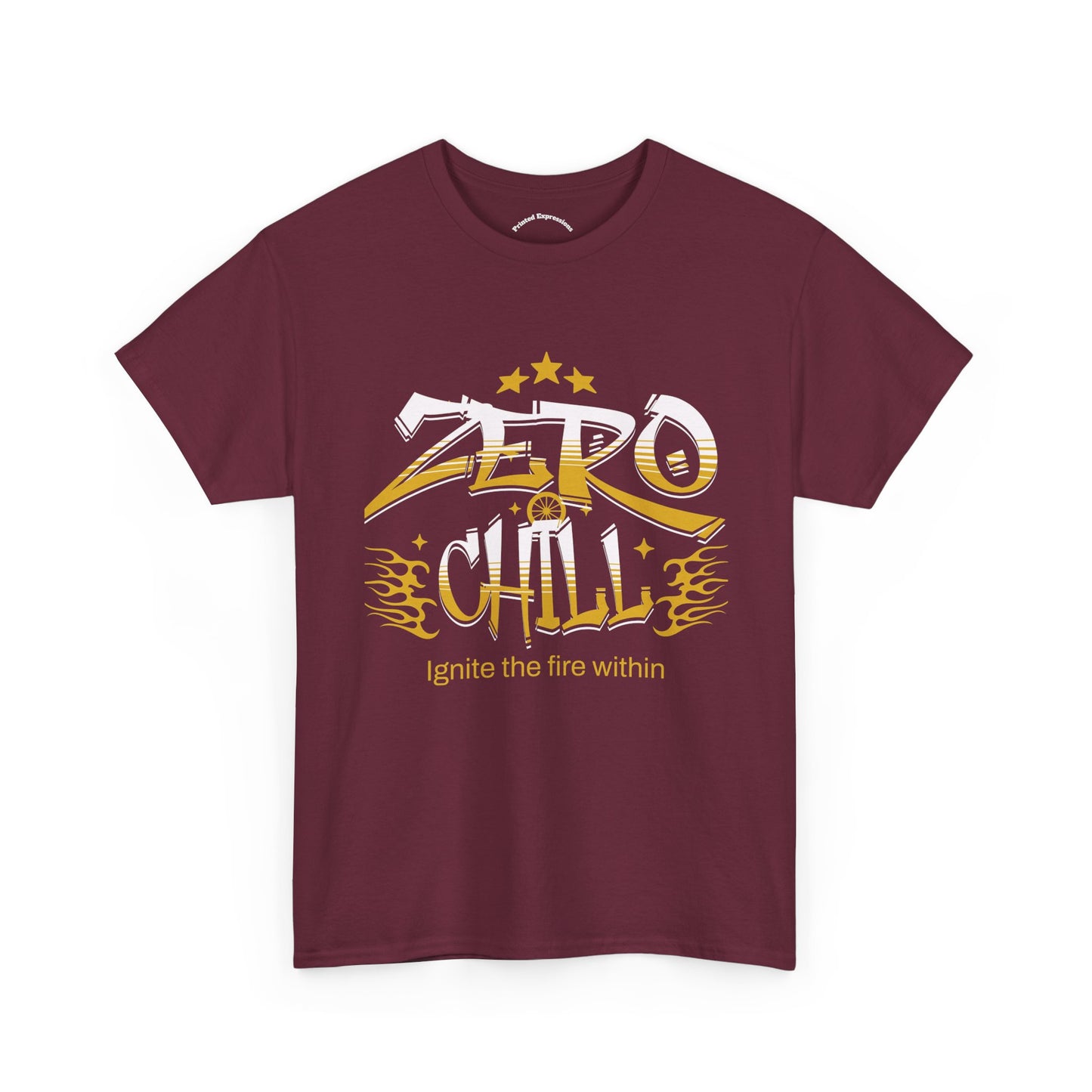 Unisex Heavy Cotton Tee | Zero Chill Graphic T-Shirt, Casual Wear, Streetwear, Gift for Him/Her, Ignite the Fire Within