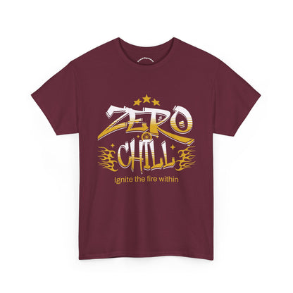 Unisex Heavy Cotton Tee | Zero Chill Graphic T-Shirt, Casual Wear, Streetwear, Gift for Him/Her, Ignite the Fire Within