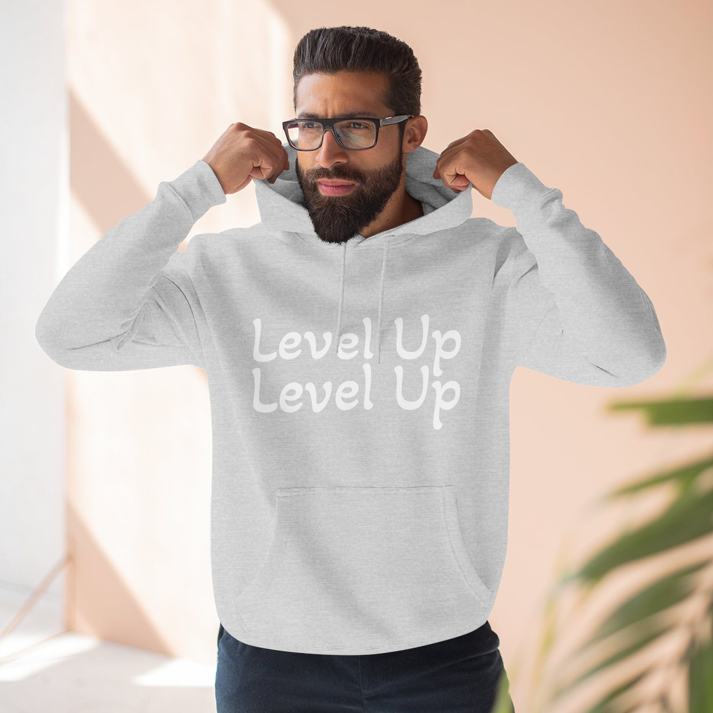 Level Up Fleece Hoodie, Cozy Graphic Sweatshirt, Gift for Dreamers, Casual Chic Hoodie, Unique Winter Apparel, Birthday Present