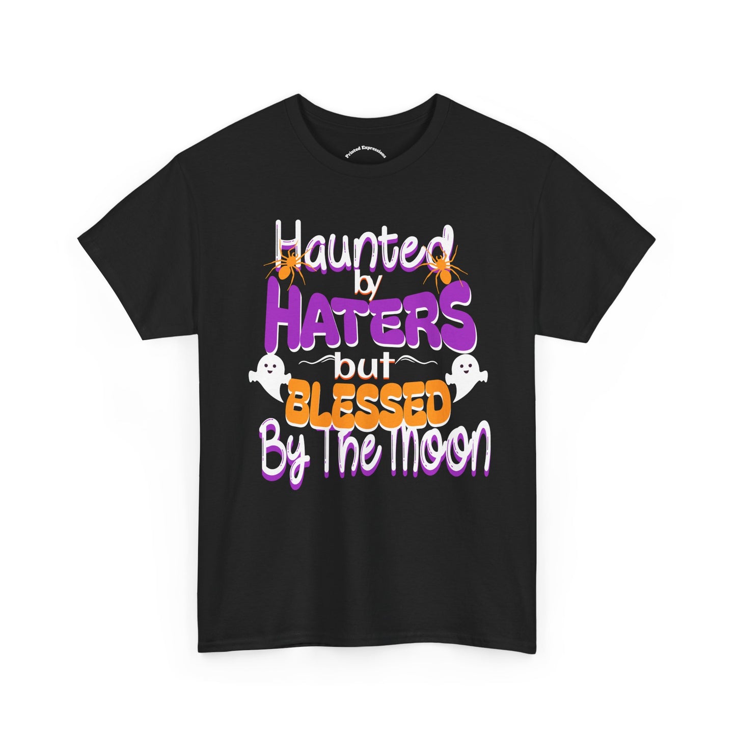 Haunted by Haters Unisex Heavy Cotton Tee - Fun Halloween Shirt, Spooky Gift, Casual Everyday Wear, Autumn Vibes, Unique Tee