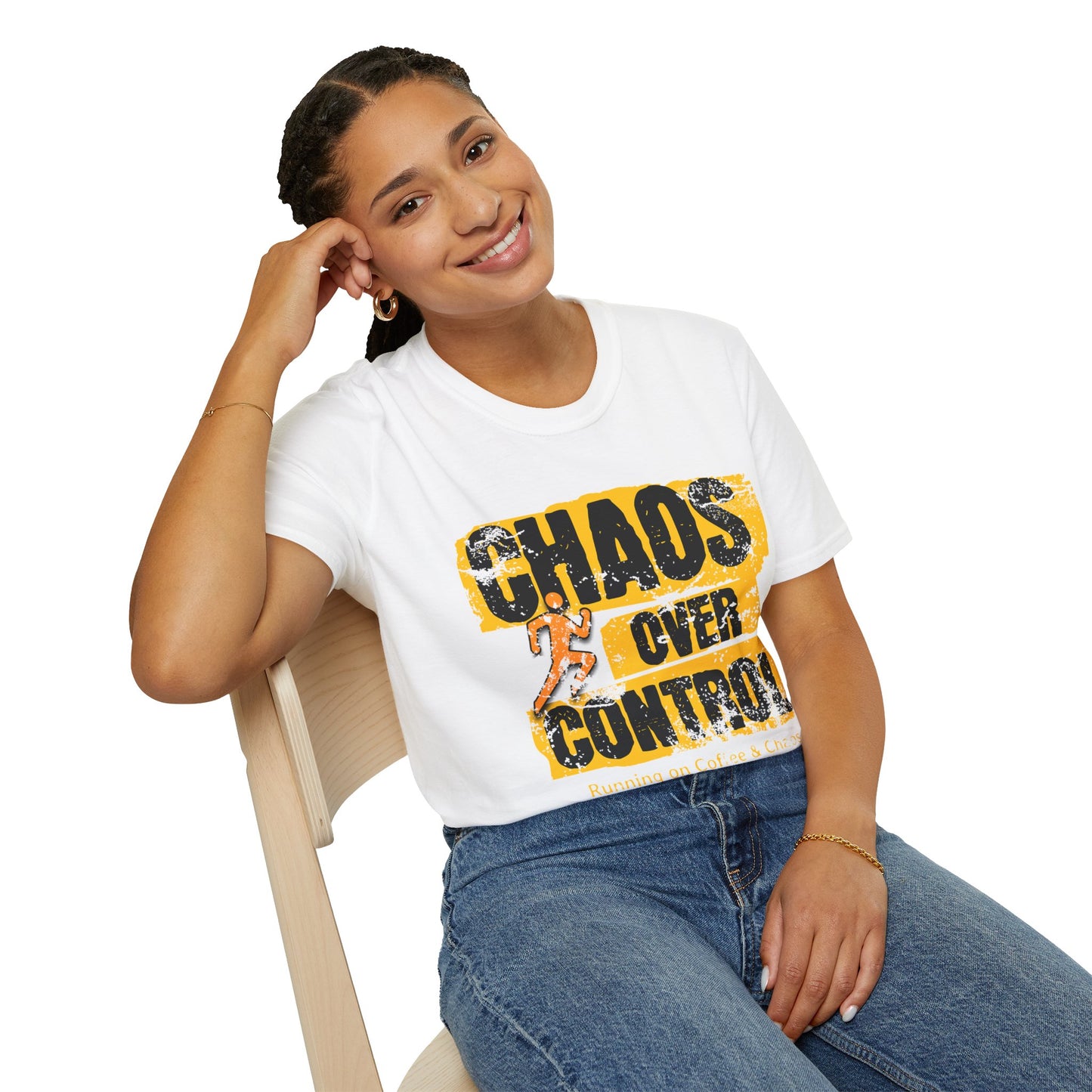 Chaos Over Control Unisex Softstyle T-Shirt - Motivational Shirt, Activewear, Running Tee, Gift for Runners, Casual Wear