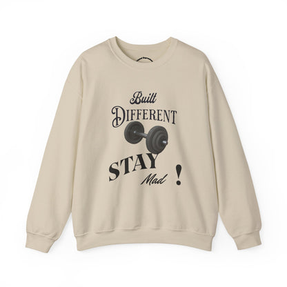 Built Different Crewneck Sweatshirt - Perfect for Fitness Enthusiasts, Gym Wear, Casual Style, Gift for Him/Her, Motivation Apparel