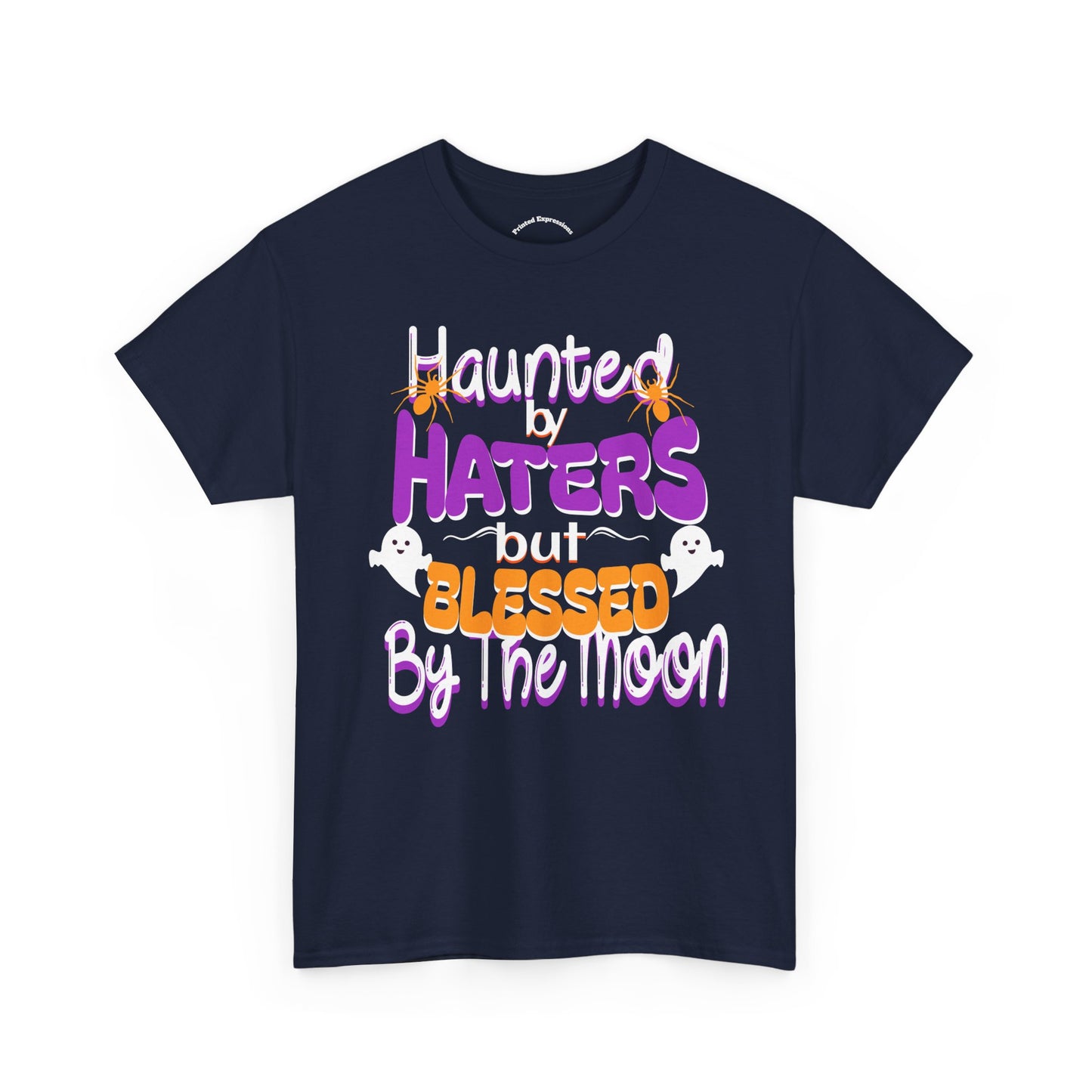 Haunted by Haters Unisex Heavy Cotton Tee - Fun Halloween Shirt, Spooky Gift, Casual Everyday Wear, Autumn Vibes, Unique Tee