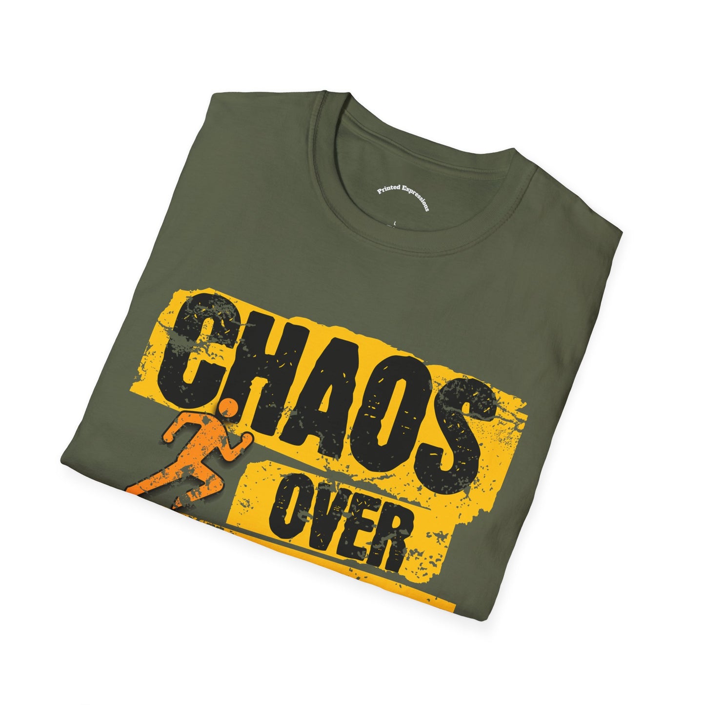 Chaos Over Control Unisex Softstyle T-Shirt - Motivational Shirt, Activewear, Running Tee, Gift for Runners, Casual Wear