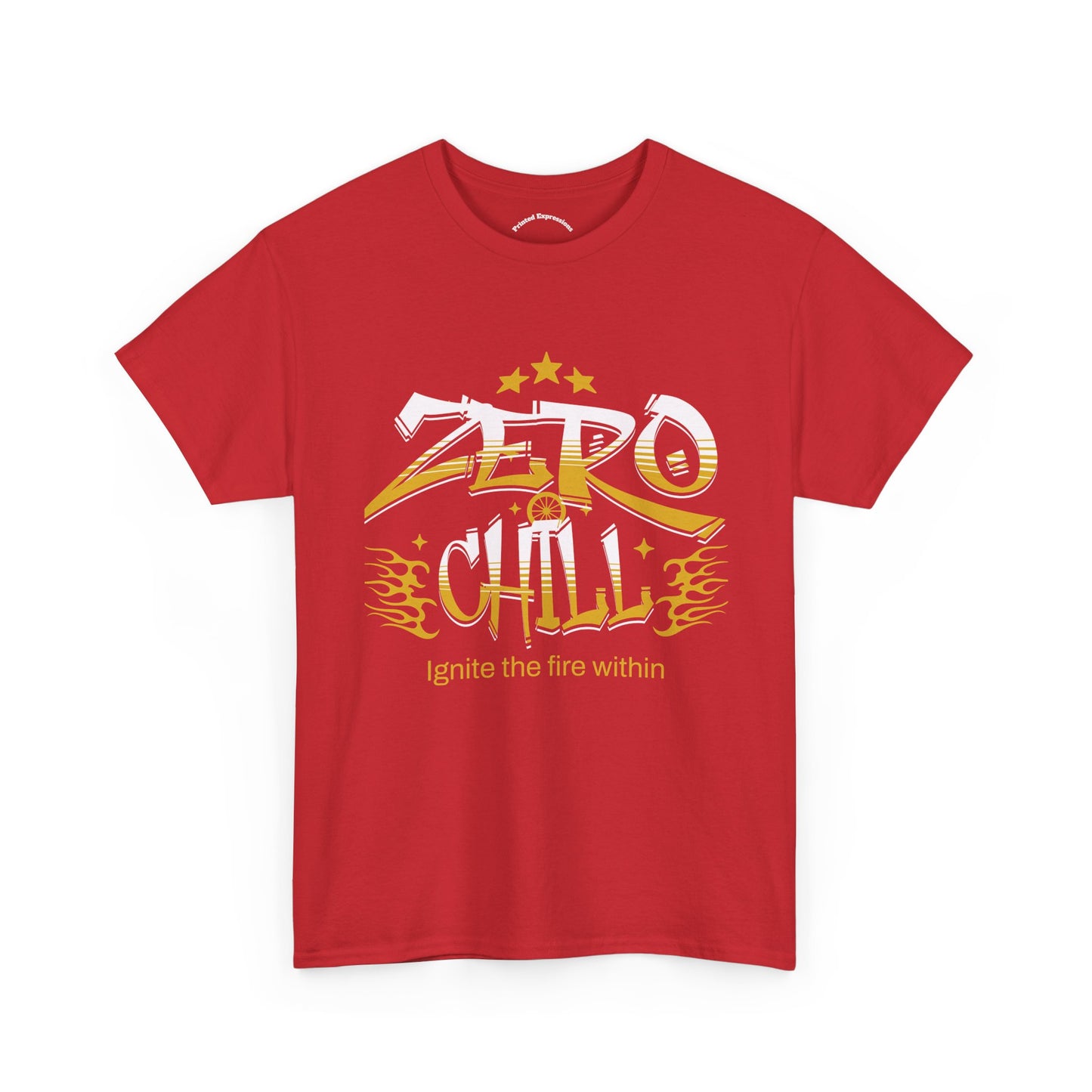 Unisex Heavy Cotton Tee | Zero Chill Graphic T-Shirt, Casual Wear, Streetwear, Gift for Him/Her, Ignite the Fire Within