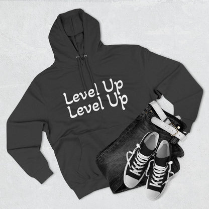 Level Up Fleece Hoodie, Cozy Graphic Sweatshirt, Gift for Dreamers, Casual Chic Hoodie, Unique Winter Apparel, Birthday Present